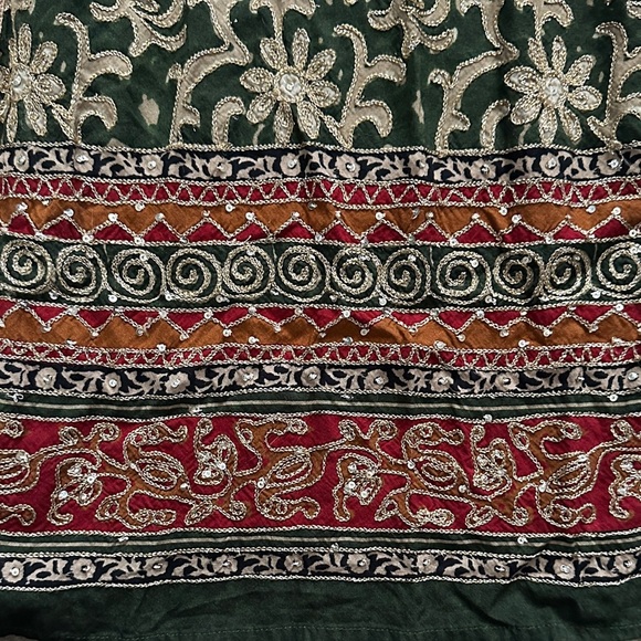 Soft Surroundings Soft Tariji Topper Green Gold Open Front Kimono Women’s M - Picture 13 of 13